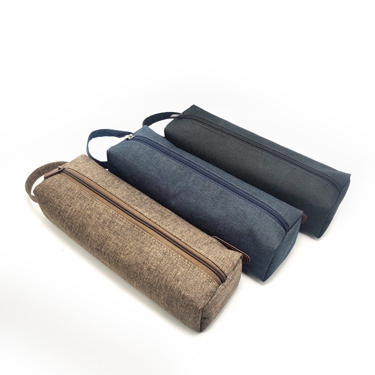 Étui de rangement de papeterie, pochette d'école longue et souple à fermeture éclair, trousse à crayons