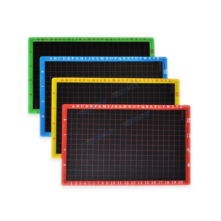 Ardoise Plastique format A4 Style Primairiens – Recto à Grilles 1cm² Verso Mini Tableau Réutilisable – Cadre coloré École & Bureau Côte d’Ivoire