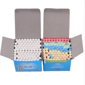 100 Craies Colorées ou Blanches – 1 Paquet Pour Tableau Noir & Trottoir – Fourniture Scolaire CI