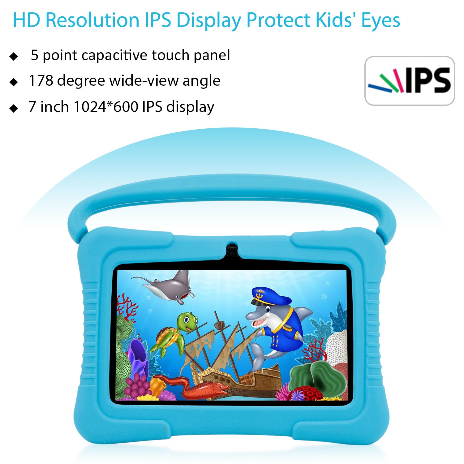 Tablette Android 7 pouces Tablette éducative avec verrouillage parental Protection des yeux Tablettes à écran HD pour l'étude Gadgets d'apprentissage.