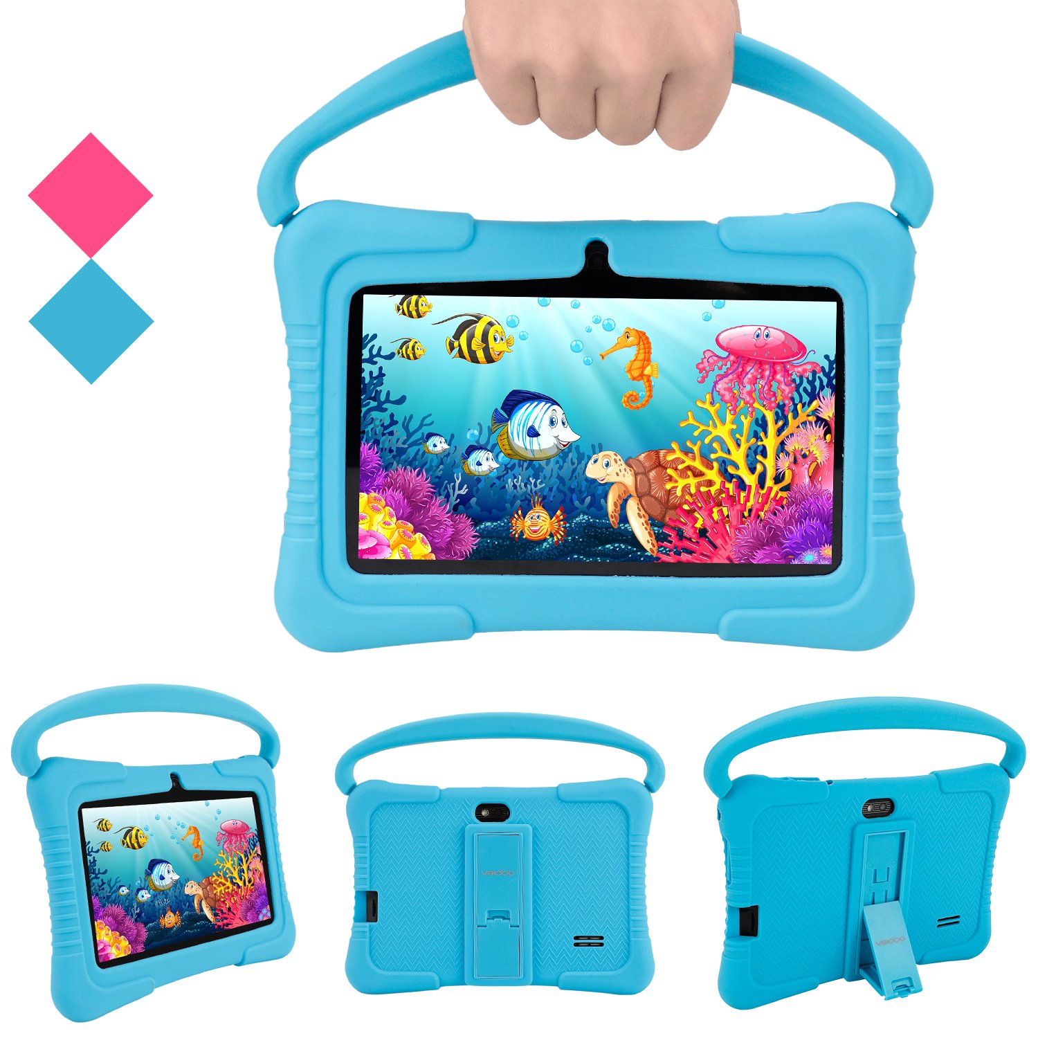 Tablette Android 7 pouces Tablette éducative avec verrouillage parental Protection des yeux Tablettes à écran HD pour l'étude Gadgets d'apprentissage.