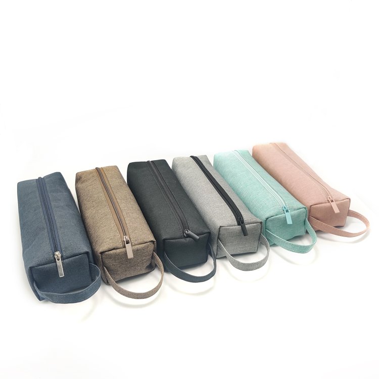 Étui de rangement de papeterie, pochette d'école longue et souple à fermeture éclair, trousse à crayons