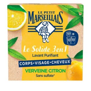 Le Solide 3-en-1 Lavant Purifiant Verveine Citron – Le Petit Marseillais | Shampoing + Gel Douche + Corps