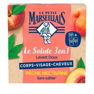 Le Solide 3-en-1 Lavant Doux Pêche Nectarine – Le Petit Marseillais | Shampoing + Gel Douche + Corps