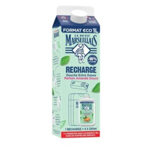 Recharge Crème Douche Bio Lait d’Amande Douce – Le Petit Marseillais | Éco-Recharge 500 ml