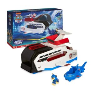 Whale Patrouilleur Pat' Patrouille AQUA PUPS – Patrouilleur Baleine XXL avec Lanceur de Véhicule – Figurine Chase + Mini-Véhicule Inclus (Dès 3 Ans)
